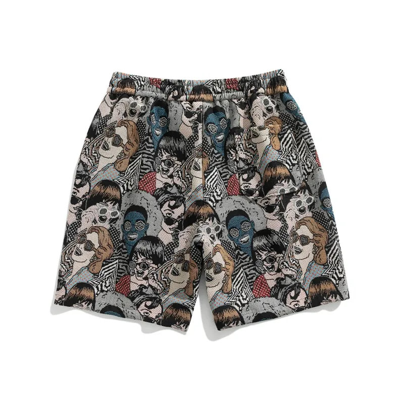 SOCKKEY Casual Shorts Unisex Embroidery Figure-1