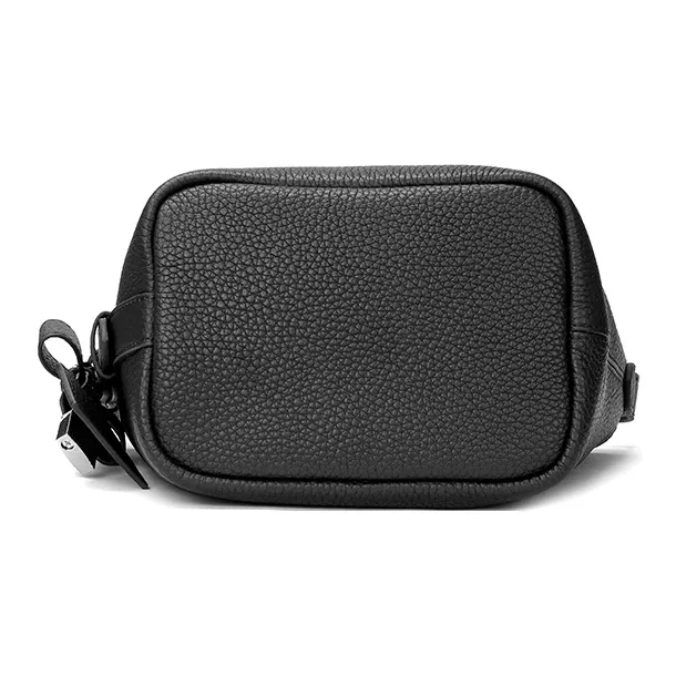 ROBERTA DI CAMERINO Top Grain Cow Leather Bucket Bag Handbag Women's Ecru/Black-14
