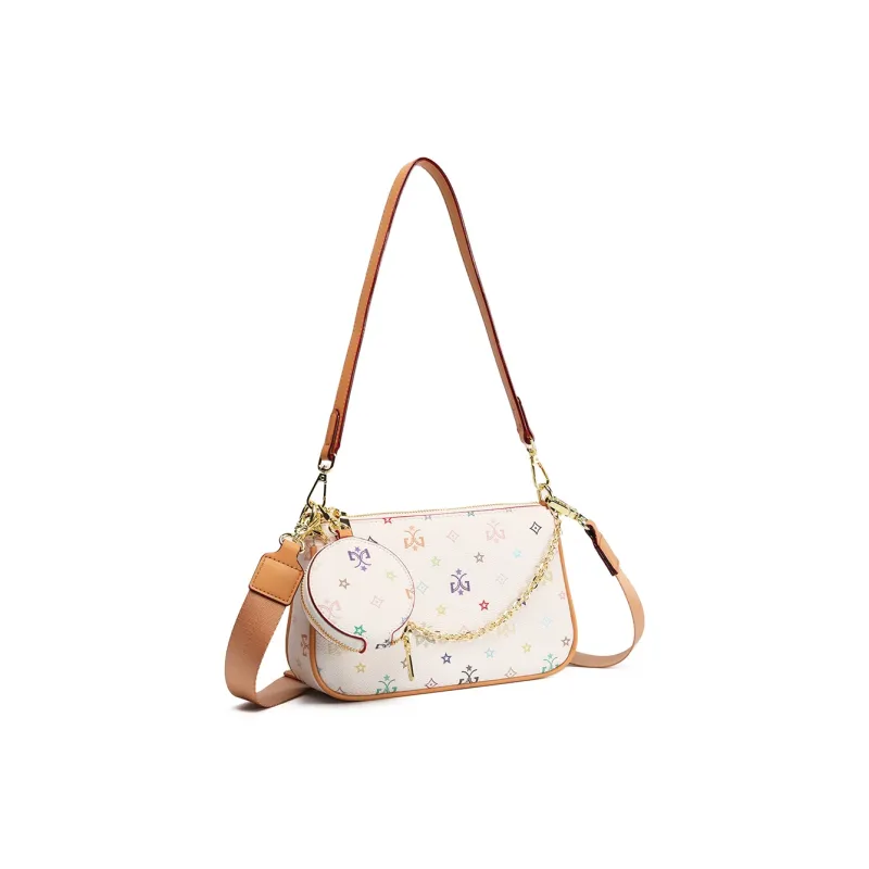 MISS GAIL Synthetic Leather Shoulder Bag, Crossbody Bag, Handbag Women's Monogram Multicolor-1