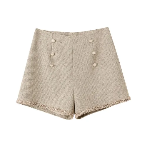 SHUXI Casual Shorts Women's Almond Cream