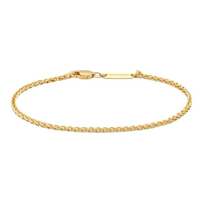 TOM WOOD 925 Sterling Silver 18K Gold Plated Bracelets Unisex Gold-0