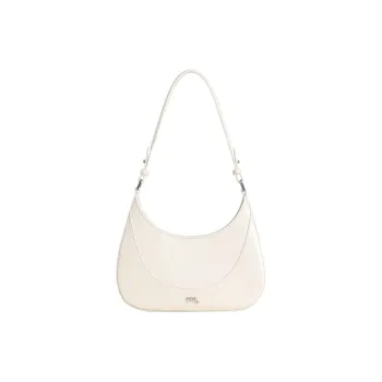 Miao Di Cow Leather Handbag, Shoulder Bag, Crossbody Bag Regular Women's Milkshake White