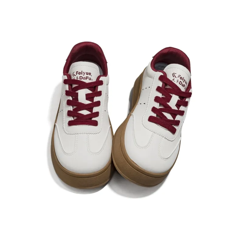 Dafu Leaps Forward Anti Slip Wear Resistant Low Top Skateboard Shoes Women's Red-4
