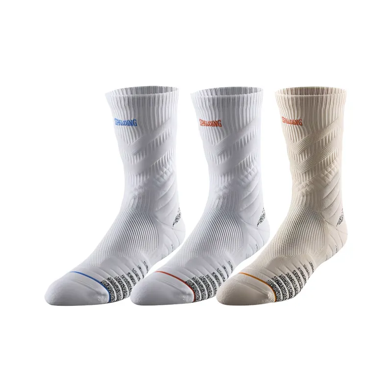 SPALDING Professional Basketball Socks Trendy Versatile Warm Elite Socks Comprehensive Training Unisex 3 Pack-13