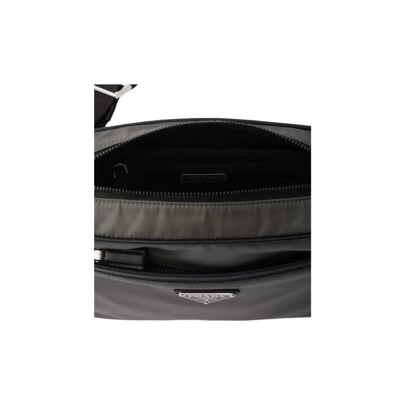 PRADA Recycled Nylon Shoulder Bag Men's Forest-3