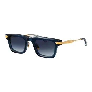T Henri Acetate Titanium Square Sunglasses Men's Blue