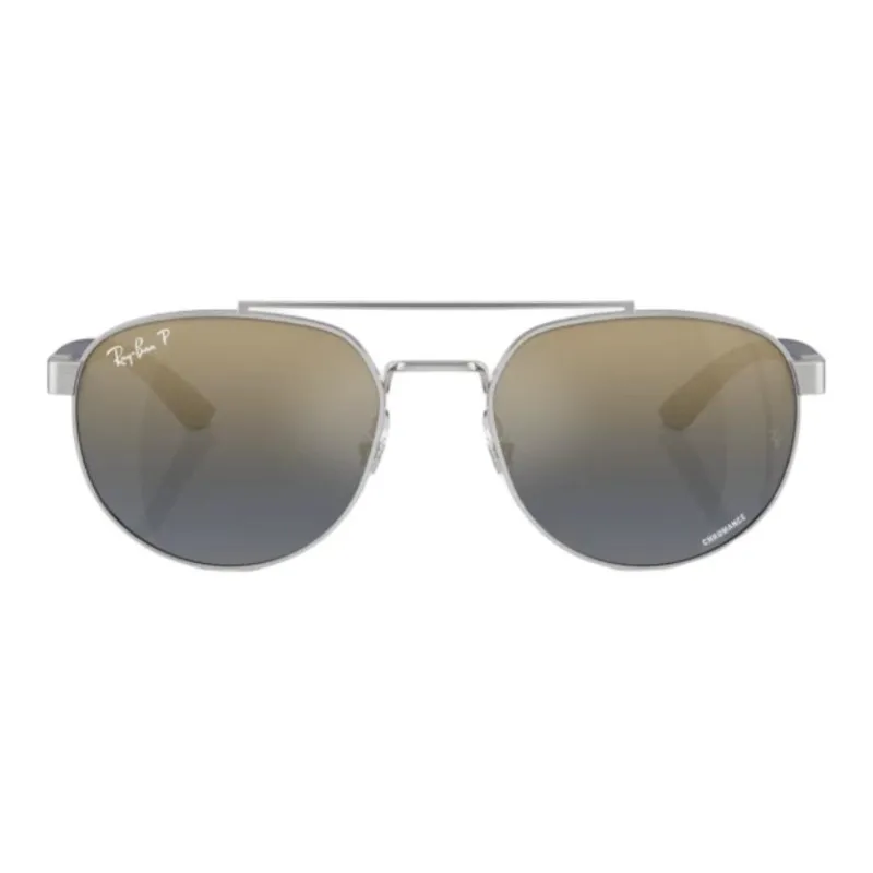 RayBan Metal Irregular Shape Sunglasses Unisex Silver-1