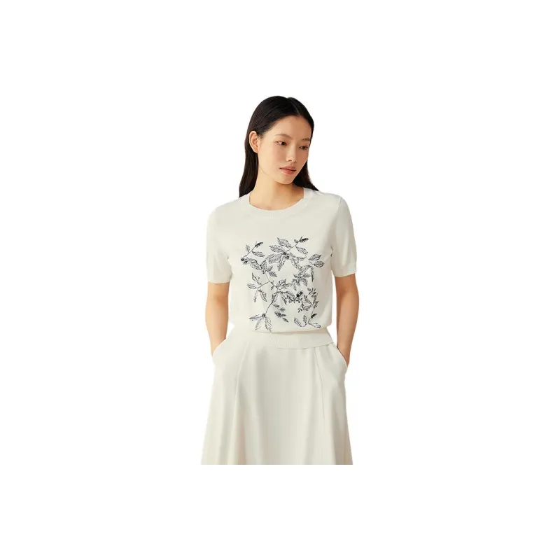 Yiner T Shirts Women's Ecru-0