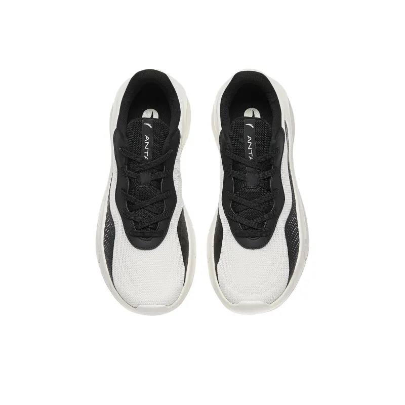 Anta Cushioning And Breathable Low Top Training Running Shoes Men's Black White-2