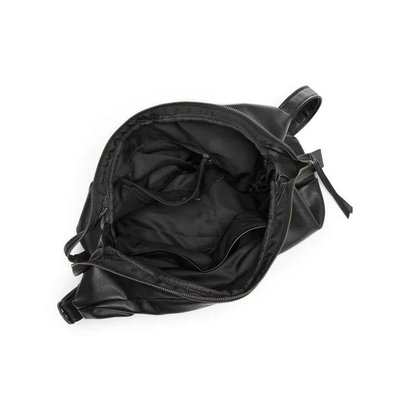 Yawei Kuroda PU With Artificial Leather Crossbody Bag Unisex Black-6