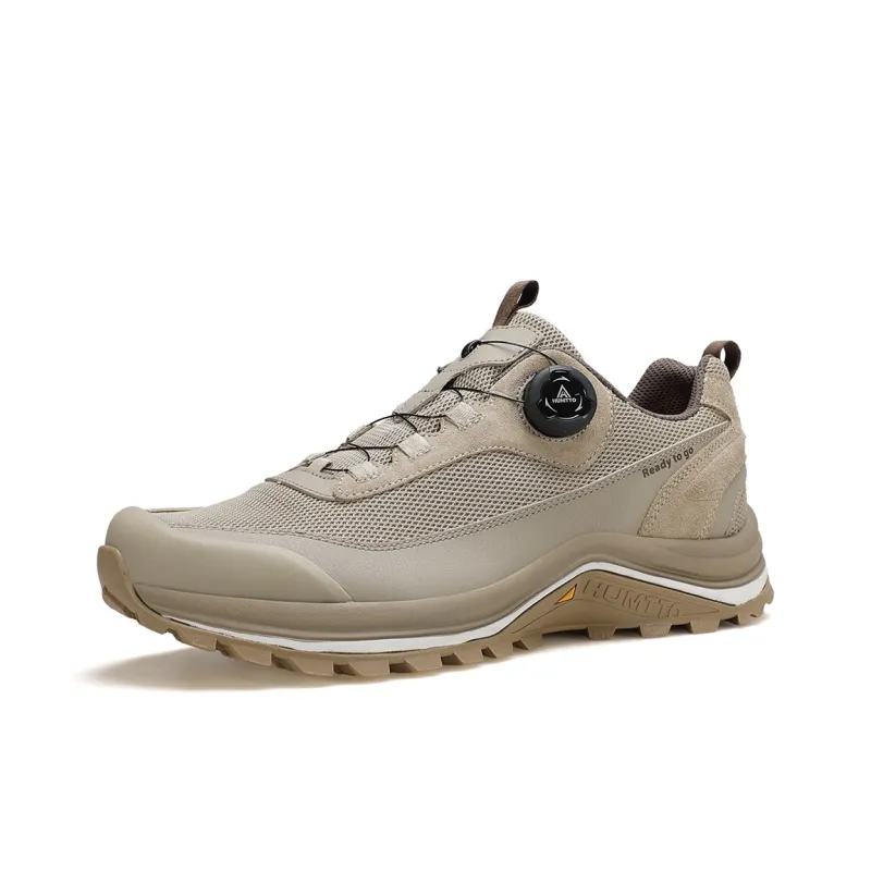 HUMTTO Abrasion Resistant Lightweight Rebound Low Top Outdoor Shoes Men's Beige Khaki-1