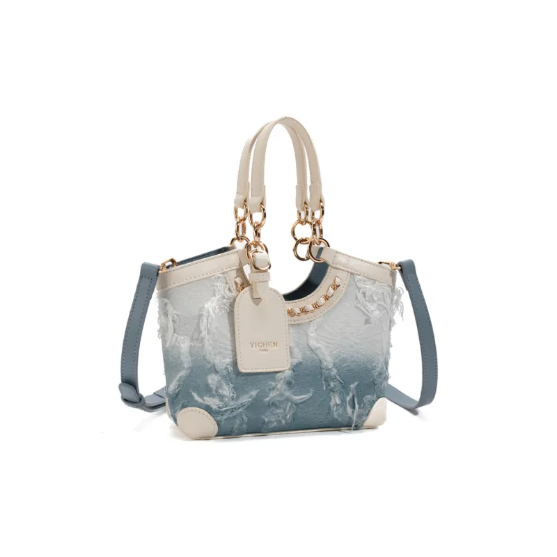 SHORT HAIR GIRL PU Shoulder Bag, Crossbody Bag, Handbag Women's Sky Blue-1