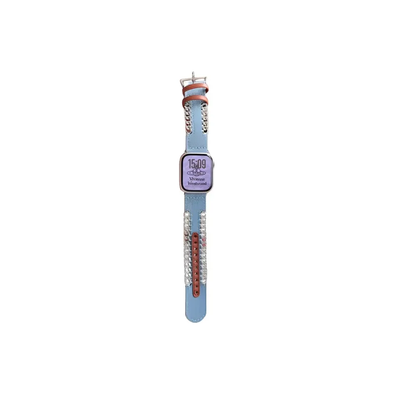 KVZUVUU Apple Compatibility Watch Band Denim Material-10
