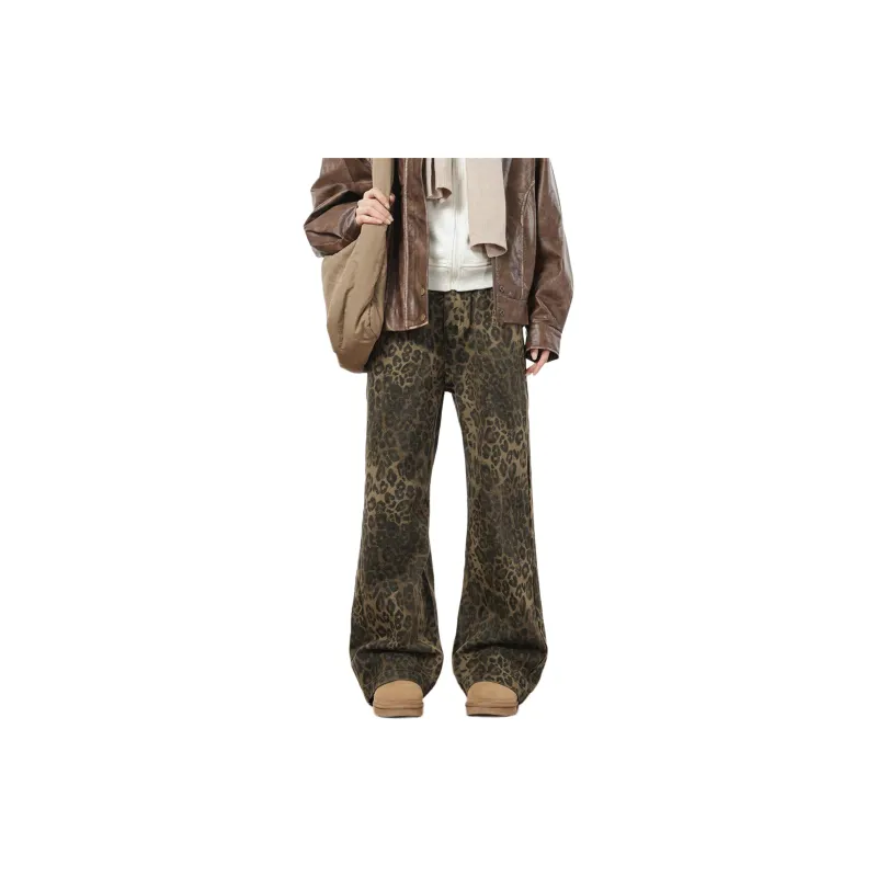Imcrasy Jeans Unisex Leopard Print-1