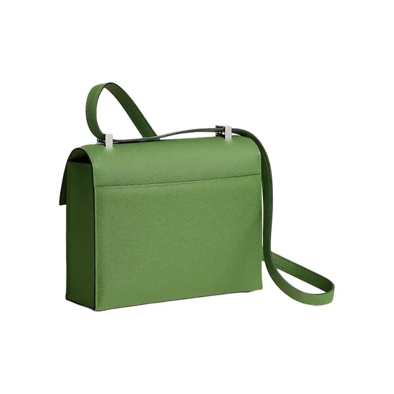 HERMES Verrou Epsom Calfskin Shoulder Bag, Crossbody Bag Women's Ribbon Green-2