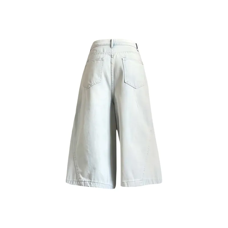 Anyveiw Denim Shorts Unisex Light Blue-1