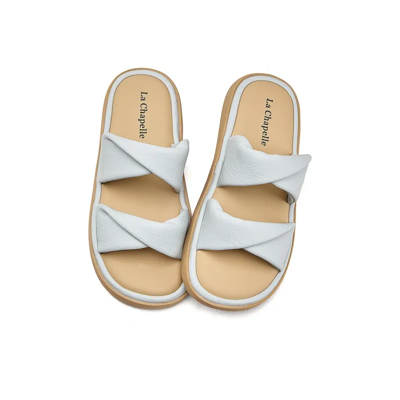 La Chapelle Slip Resistant Abrasion Resistant Slide Slippers Women's Blue-1