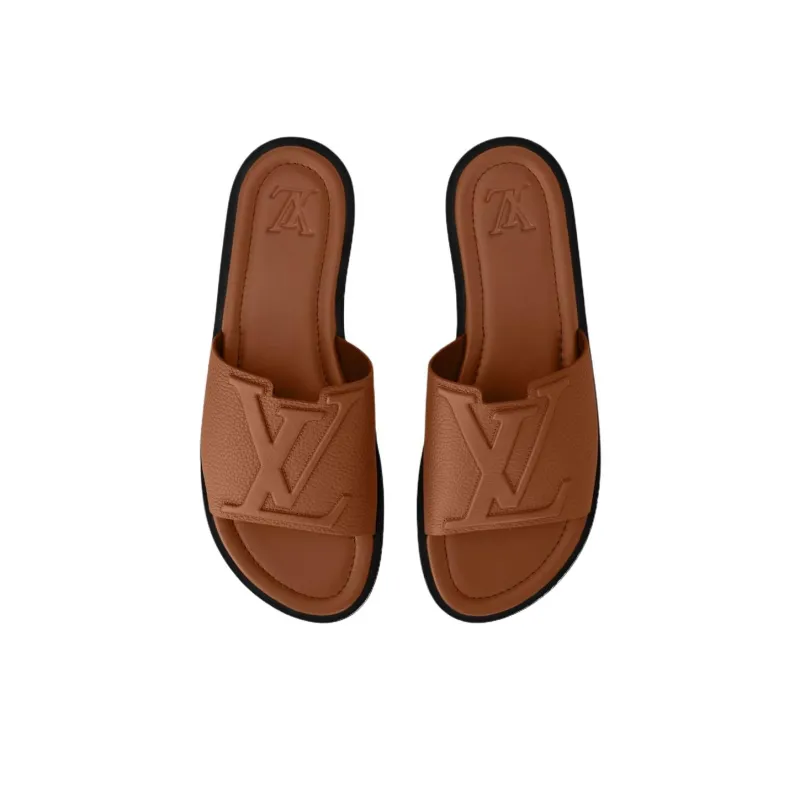 LOUIS VUITTON Slide Slippers Men's Brown-2