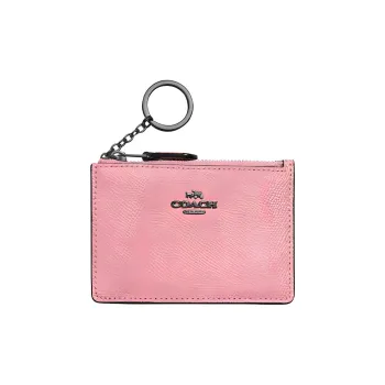 COACH Mini Id Skinny Leather Card Holder Mini Women's Pink