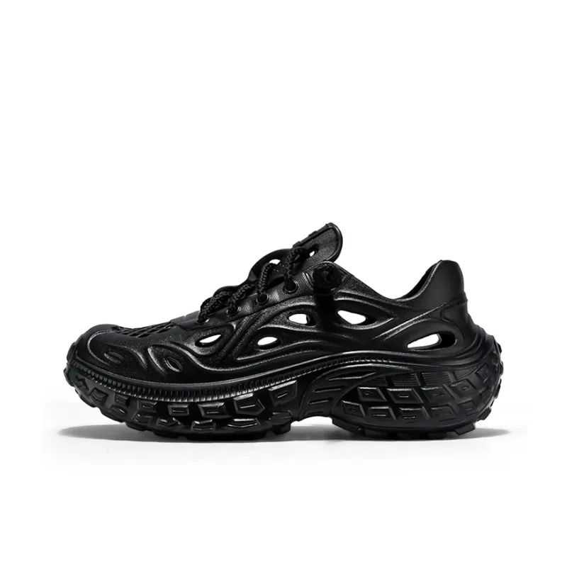 OUBT Lace Up Tire Sandal, Fashion Trend, Cut Out Breathable Clogs Unisex-14