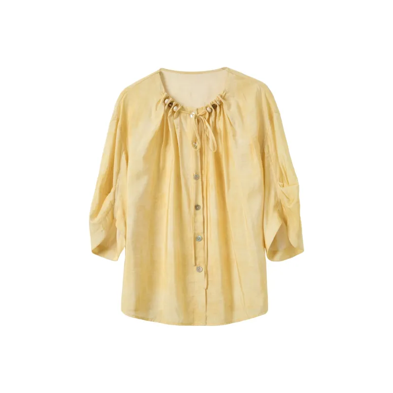 3COLOUR Shirts Women's Yellow Blended-0
