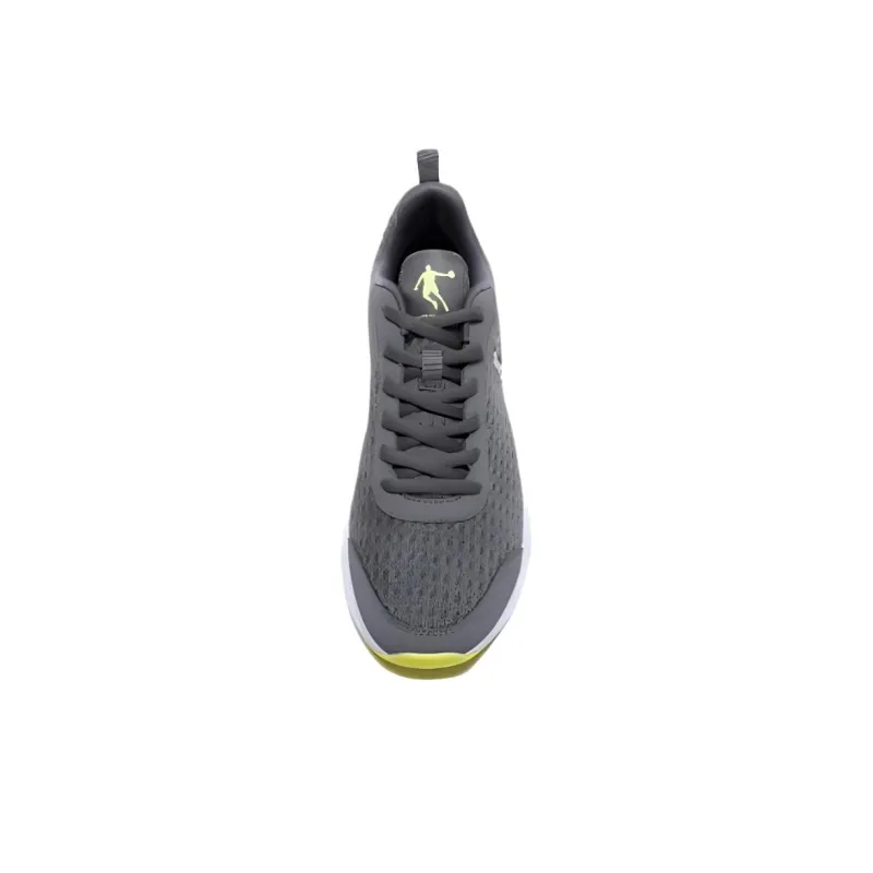 QIAODAN Cushioning Low Top Running Shoes Men's Stone Gray/Bright Yellow-2