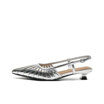 FIVE PLUS Chunky Heel High Heels 4cm Women's Silver