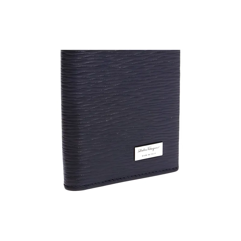 FERRAGAMO Cow Leather Business Card Holder Wallet Men's Black-3