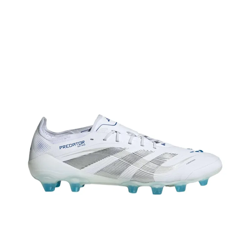 Adidas PREDATOR ELITE Soccer Shoes Unisex Low Top Cloud White/Metallic Silver/Bright Royal Blue-1