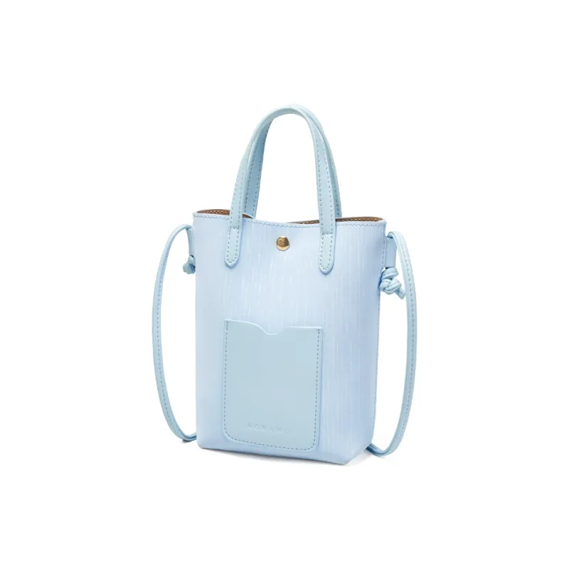 AOKANG Polyurethane Leather Cell Phone Pouch, Shoulder Bag, Crossbody Bag, Handbag Trumpets Women's Dusty Blue/Ecru-0