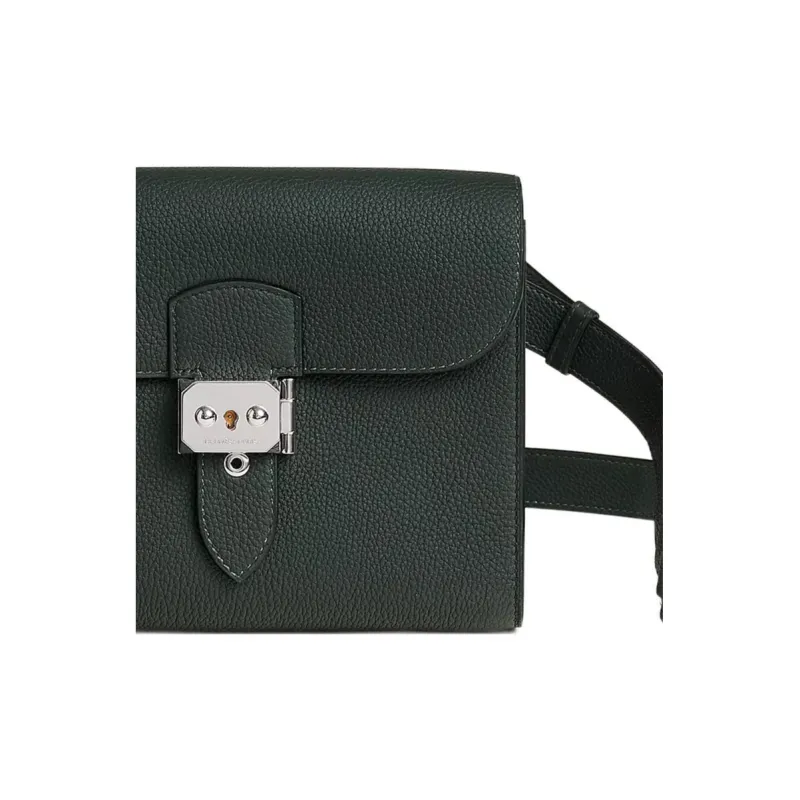 HERMES Sac A Depeches Togo Calfskin Courier Bag Crossbody Bag Men's 67 Vert Fonce Dark Green-4