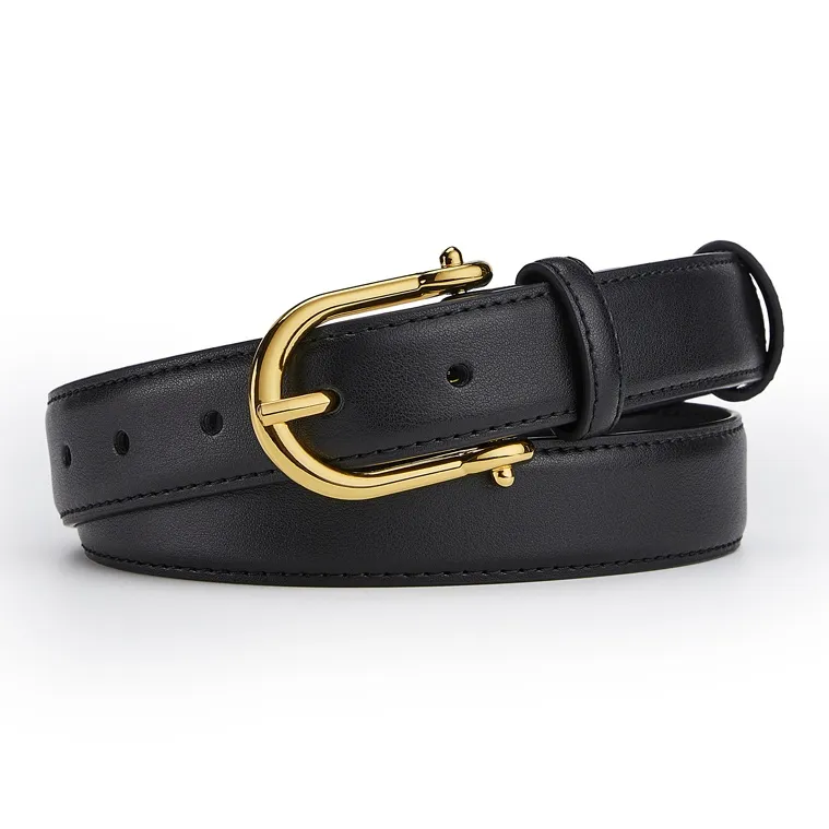 GUSKI Alloy Leather Belts Women's Silver Width 2.0cm-4