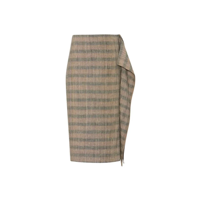 THE ROW Casual Long Skirt Women's Brown Green-0