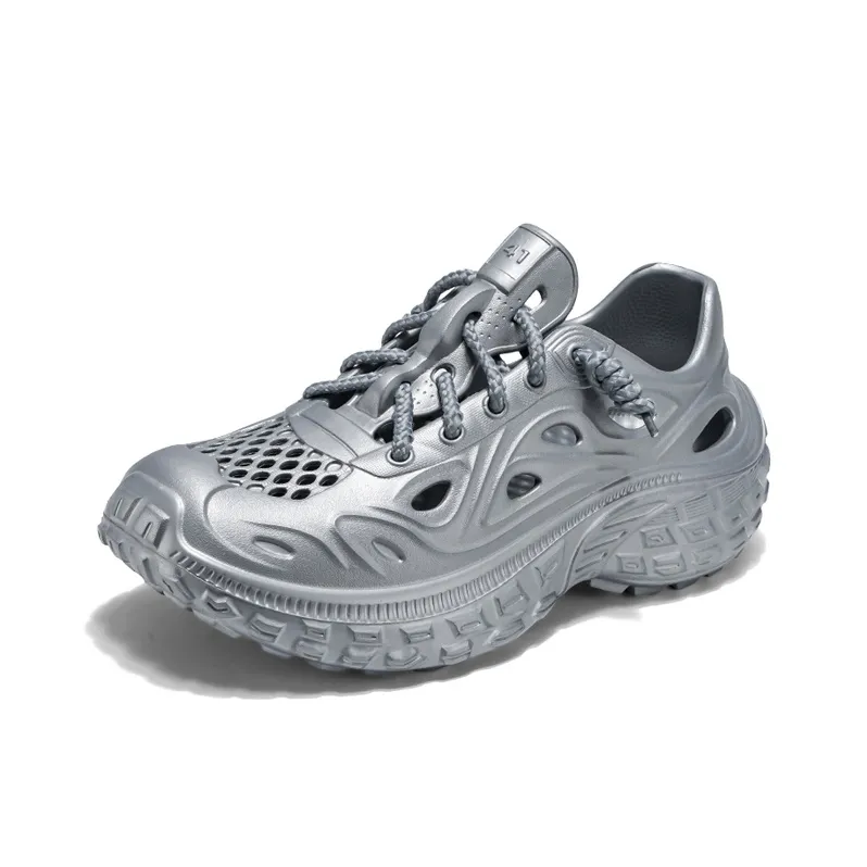 OUBT Lace Up Tire Sandal, Fashion Trend, Cut Out Breathable Clogs Unisex-2