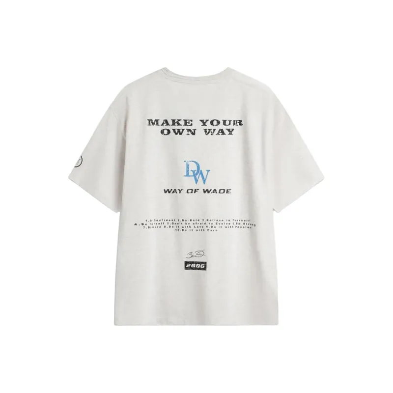 LiNing T Shirt Men's White Gray-1