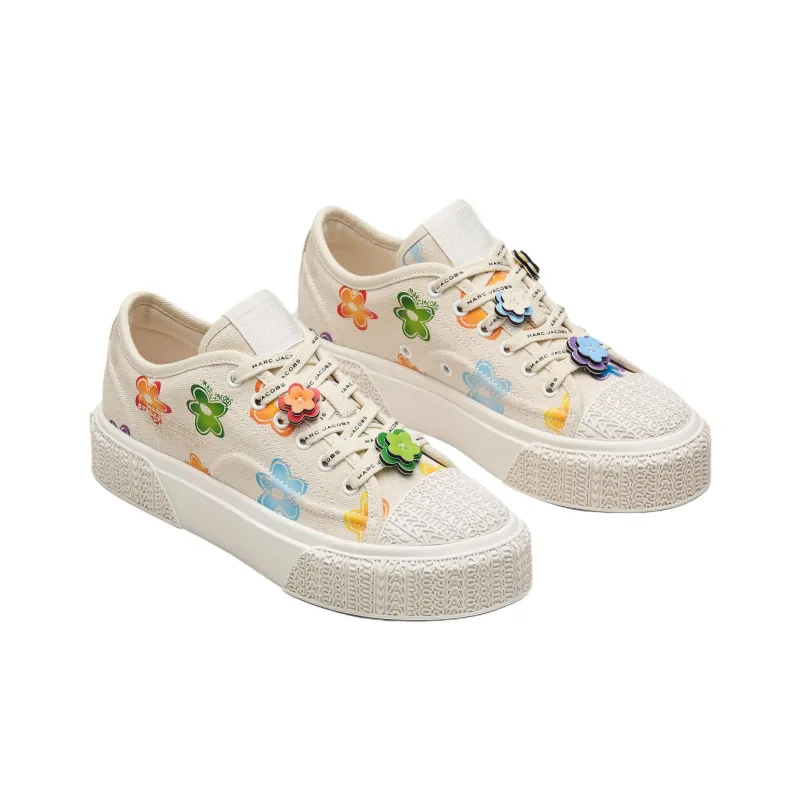 MARC JACOBS Low Top Canvas Shoes 3.5cm Women's Ecru-1