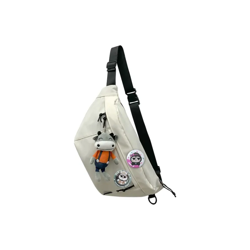 ADOONGA Oxford Sling Bag, Crossbody Bag, Shoulder Bag Tubas Unisex Black/White-6