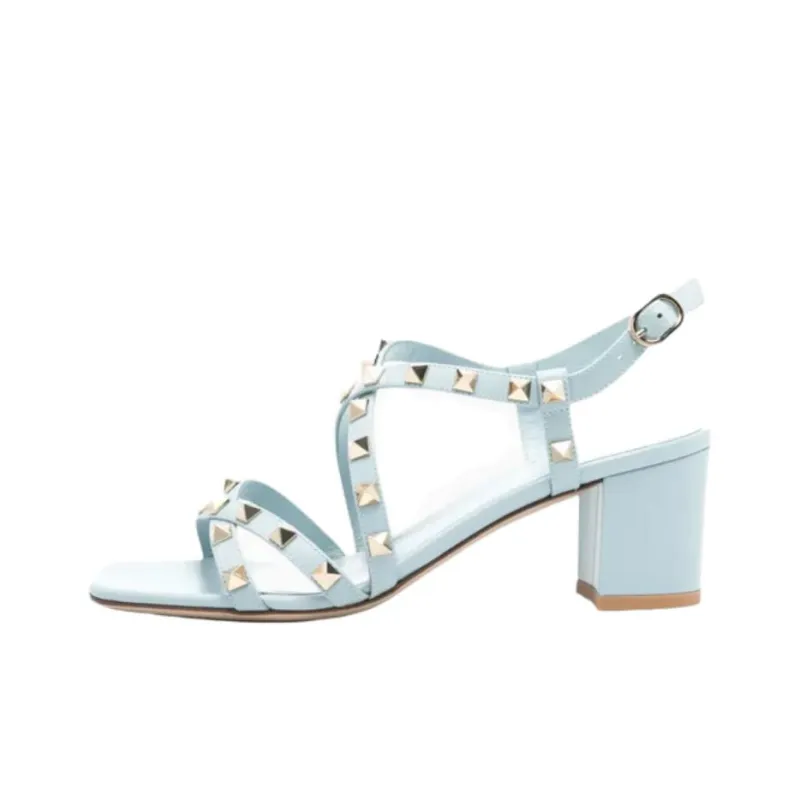 Valentino Rockstud One Strap Sandals 6.5cm Women's Blue-0