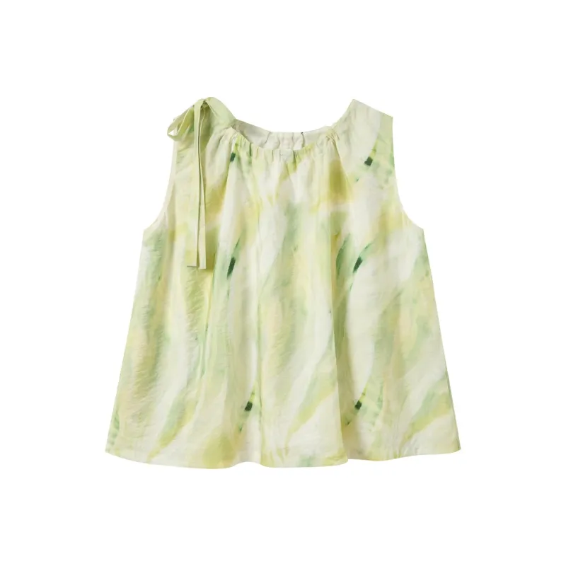 3COLOUR T Shirts Women's Pea Green Floral-0