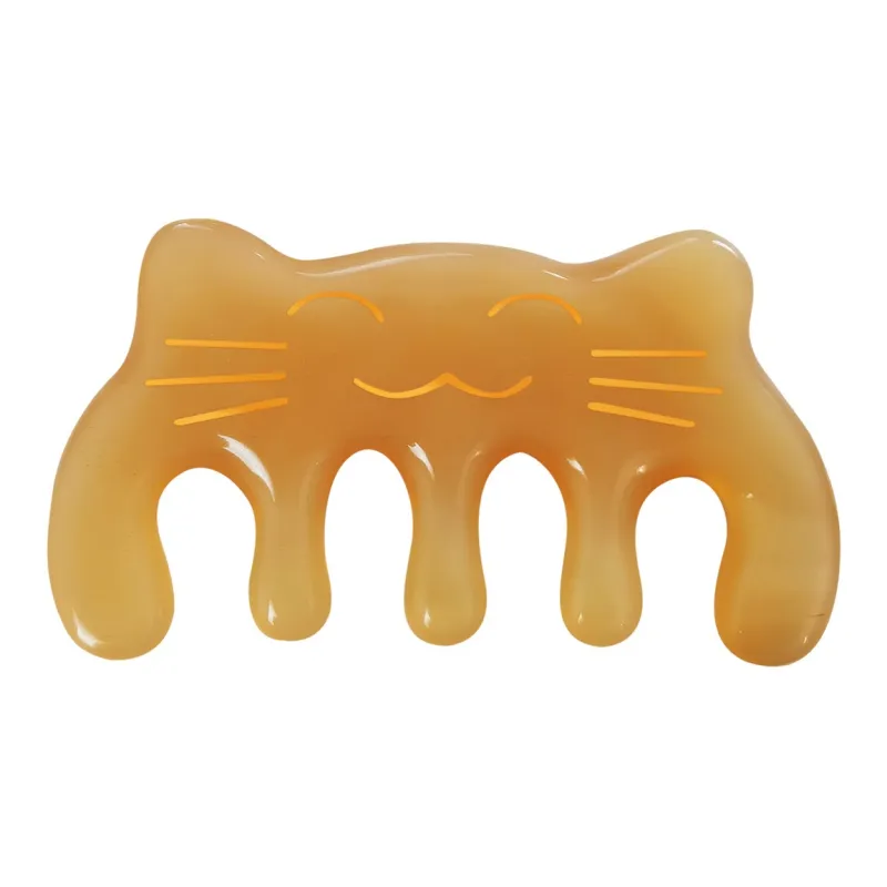 Cow Daddy Yak Horn Massage Comb With Five Teeth, Acupoint Shampooing Brush For Scalp Massage, Hair Comb-1