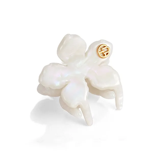 EVITA PERONI Acetate Plate Hair Clips Women's White-1