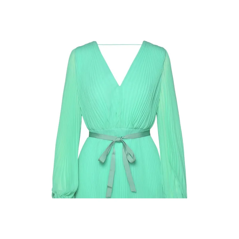 MaxMara V Neck Pleated Mini Dress-3