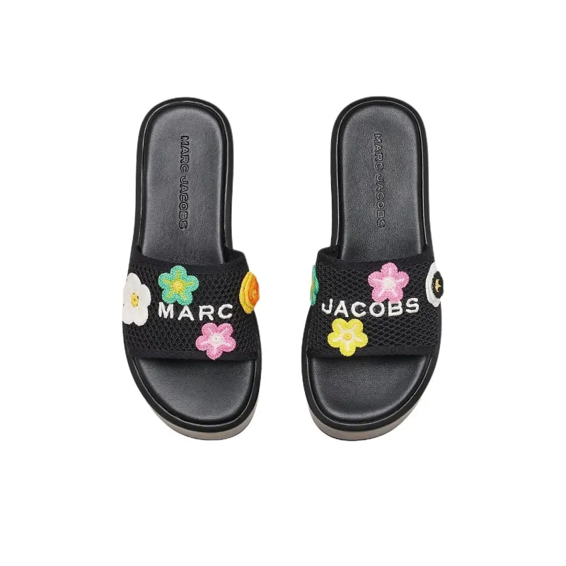 MARC JACOBS The Daisy Crochet Platform Slides Women's-4
