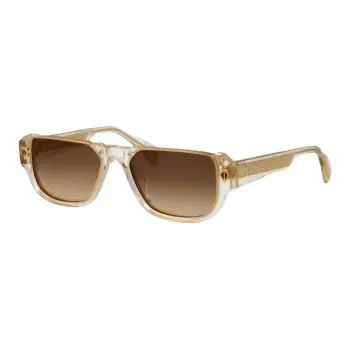 T Henri Acetate Titanium 18K Gold Rectangular Sunglasses Women's Gold