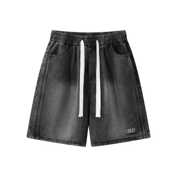 VEIDOORN Denim Shorts Unisex Washed Black