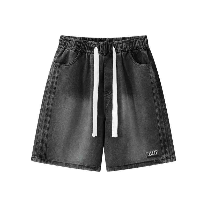 VEIDOORN Denim Shorts Unisex Washed Black-0