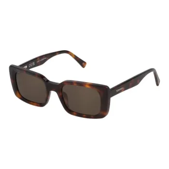 Sting Acetate Rectangular Sunglasses Unisex Tortoiseshell