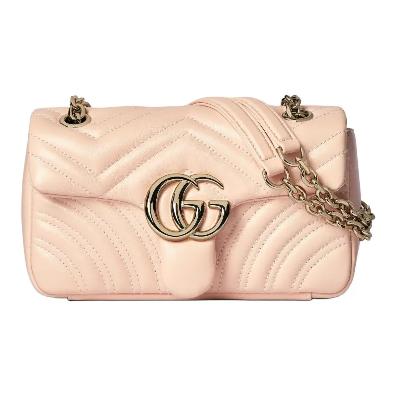 GUCCI GG Marmont Lambskin Shoulder Bag Trumpets Women's Light Pink-0