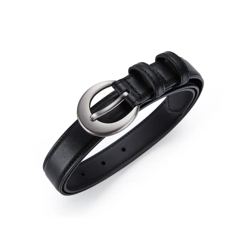 Jeccieziio Split Cow Leather Cow Split Leather Belts Women's Silver Width  2.5cm-0