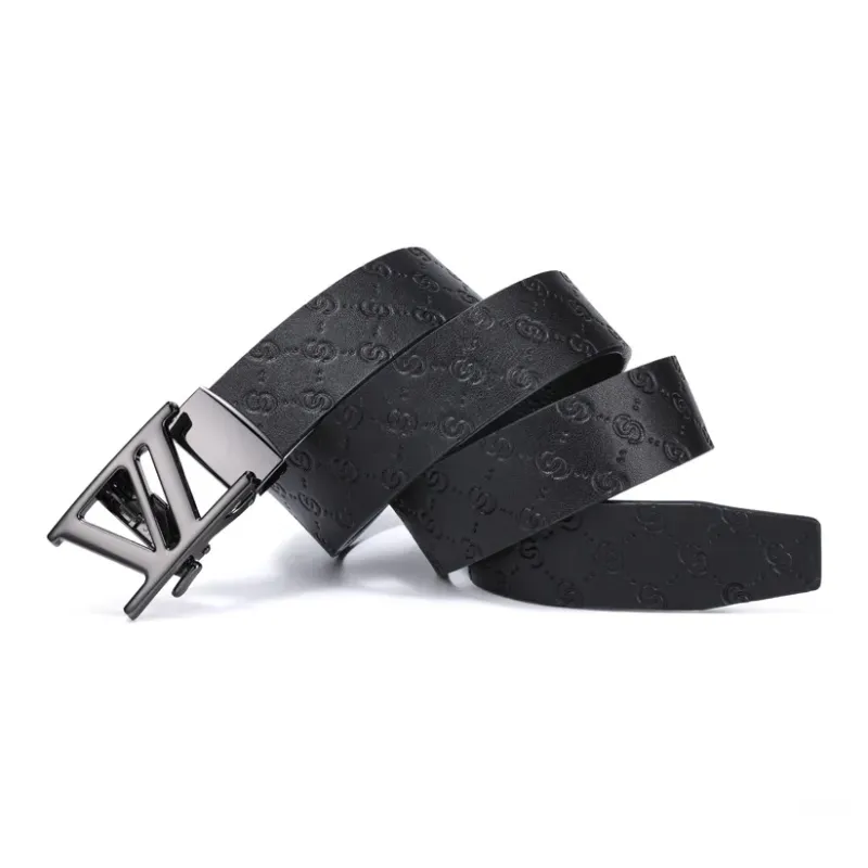 Cheekkiss Top Grain Cow Leather Belts Men's Gunmetal 3.5cm-10